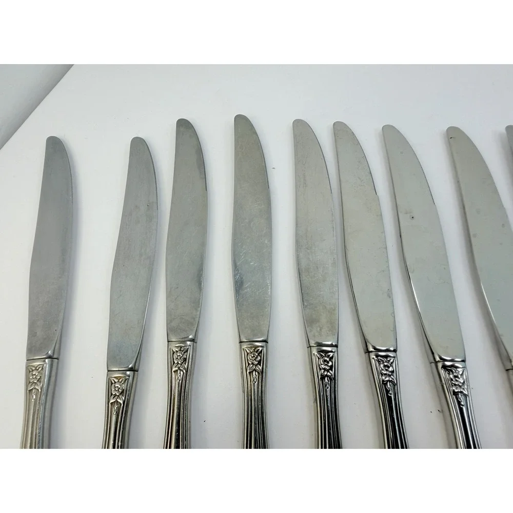 13 Dinner Knives Oneida Raphael Distinction Deluxe Stainless Steel Knife 9